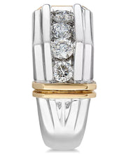 [10K, 1 Ct. T.W.] White & Yellow Gold Men's Diamond Ring