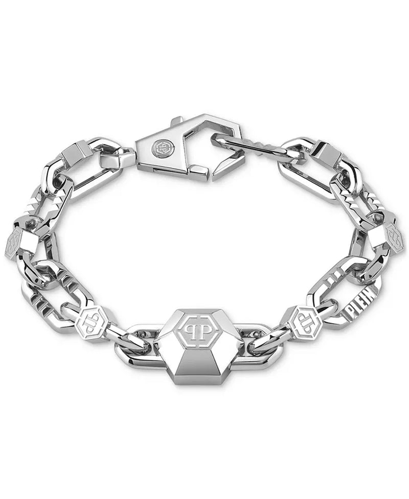 Men's  Stainless Steel Edge Logo Link Bracelet