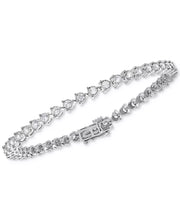 [10K, 2-3/8 Ct. T.W.] White Gold Diamond Tri Prong-Set Tennis Bracelet