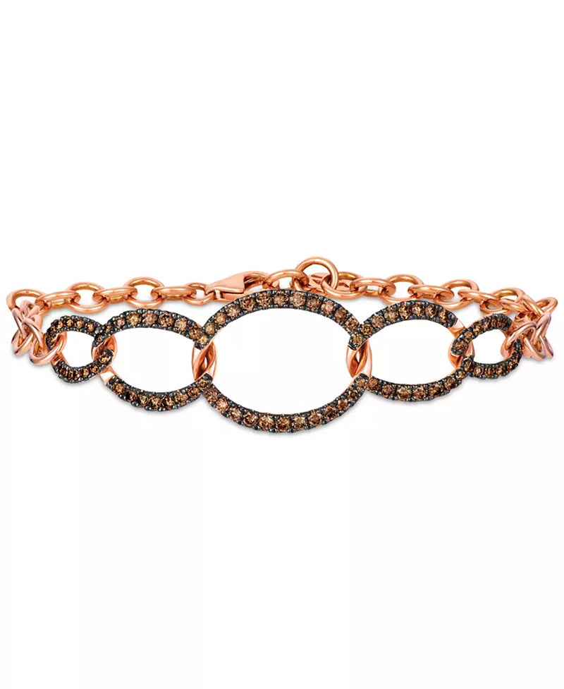 Chocolatier Chocolate Diamond Bracelet (1-1/6 Ct. T.W.) in 14K Strawberry Gold