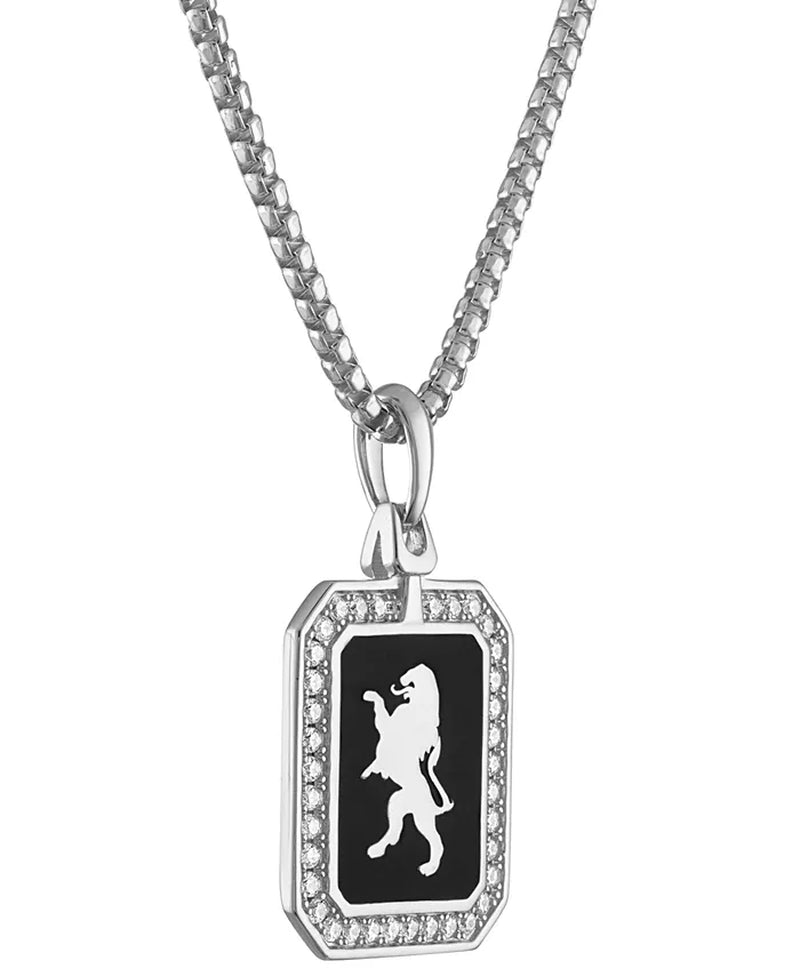 [1/2 Ct. T.W] Sterling Silver Crest of Bohemia Mens Diamond Pendant