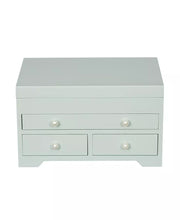 High Gloss Wooden Jewelry Box in Seafoam Finish