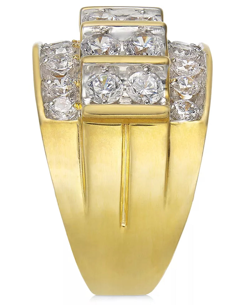 [10K, 3 Ct. T.W.] Gold Mens Diamond Elevated Cluster Ring