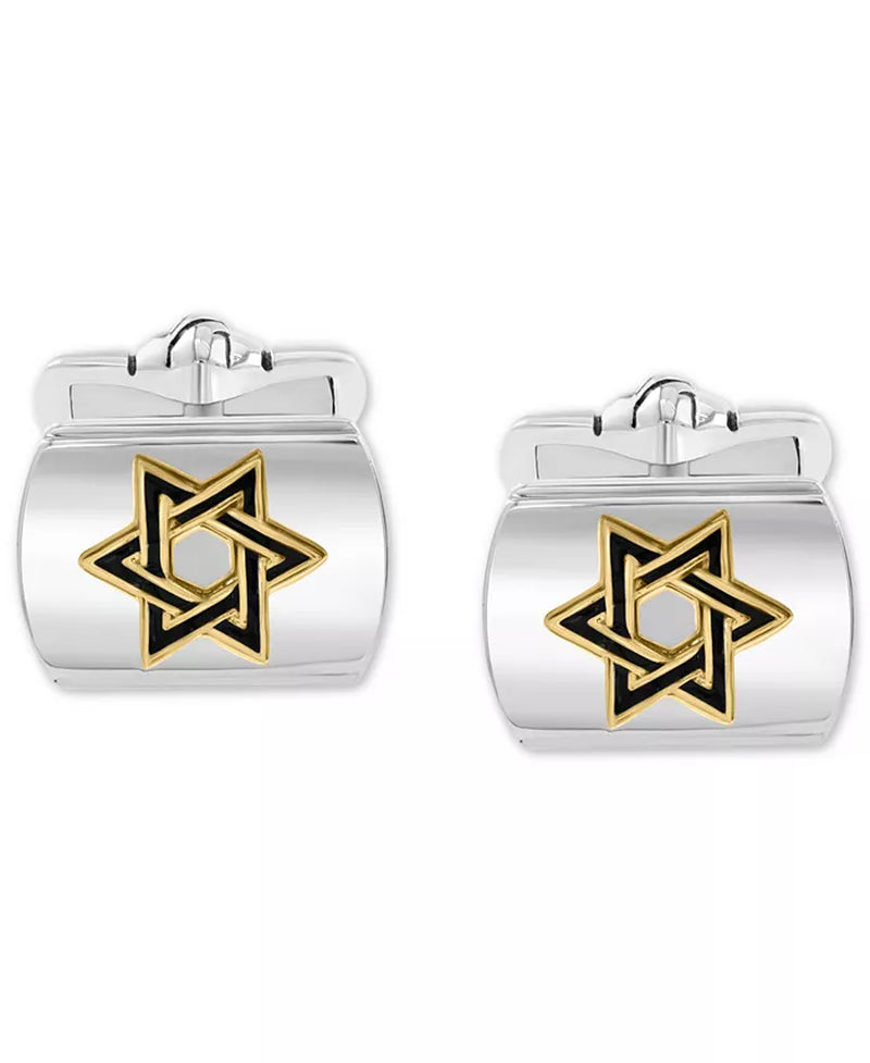 18K Gold-Plated Sterling Silver Star of David Cufflinks