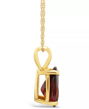 [14K, 1-1/5 Ct.T.W] Yellow Gold Garnet Pendant Necklace