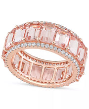 Morganite (8-3/4 Ct. T.W.) & Diamond (5/8 Ct. T.W.) Eternity Band in 14K Rose Gold