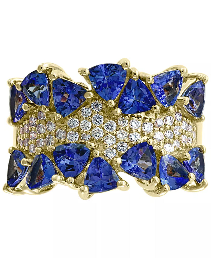 [14K] Gold Tanzanite (3 Ct. T.W.) & Diamond (3/8 Ct. T.W.) Ring