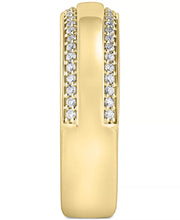 [10K, 1/3 Ct. T.W.] Gold Men's Diamond Double Row Band