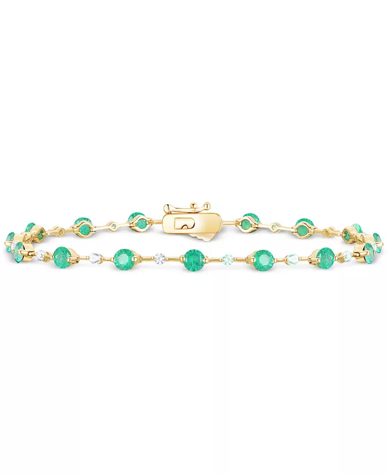 [14K] Gold Emerald (2-1/8 Ct. T.W.) & Diamond (1/2 Ct. T.W.) Bracelet in  (Also in Ruby & Sapphire)