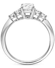 [14K, 1 Ct. T.W.] White Gold Diamond Five Stone Graduated Engagement Ring