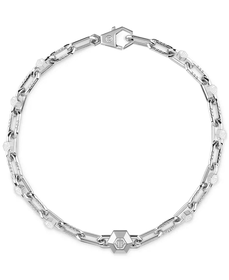 [17-3/4'] Stainless Steel Men's Edge Link Necklace