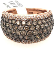 - Rose 14 Karat Fashion Ring with 2.59Tw Champagne and White round Diamonds. List Price $4545.00!