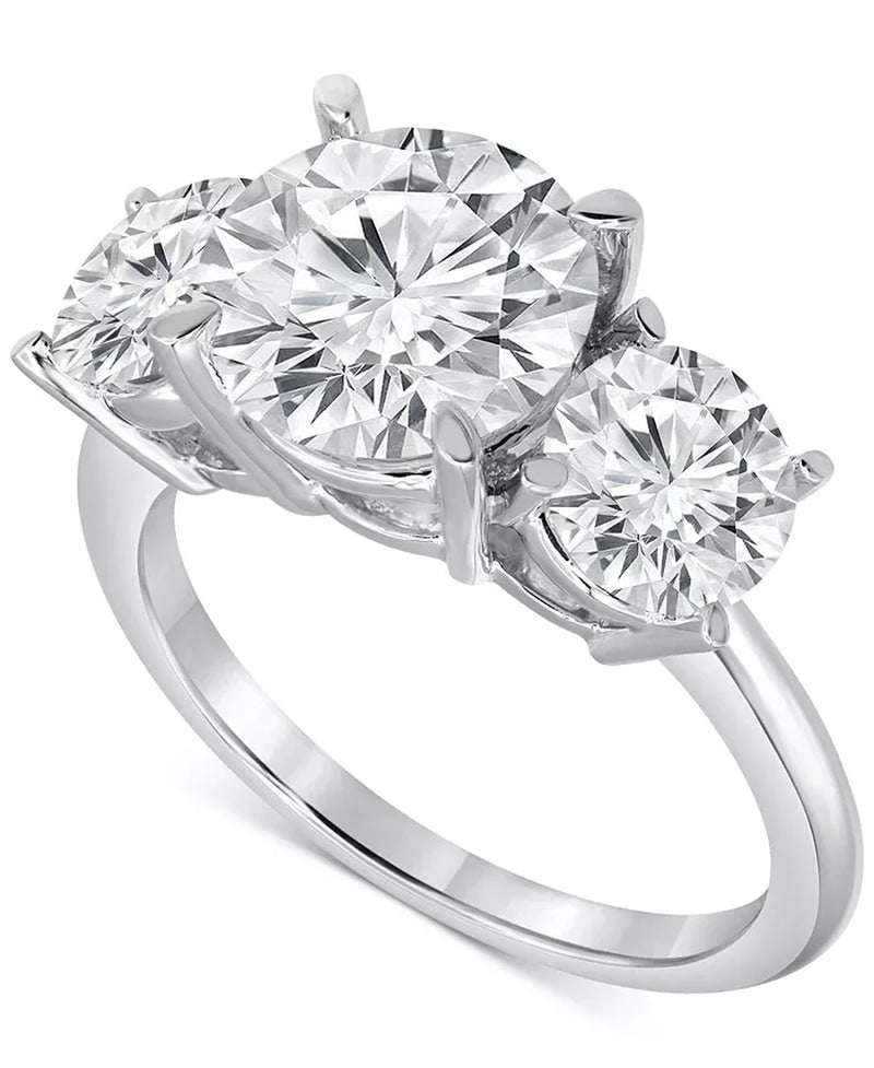 Certified Lab Grown Diamond Three Stone Engagement Ring (5 Ct. T.W.) in 14K White Gold