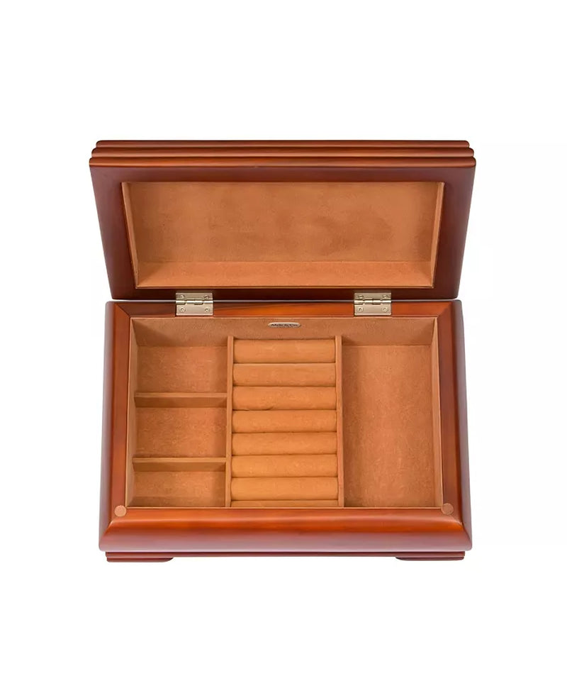 The Carmen Wooden Walnut Finish Jewelry Box