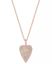 [14K, 5/8 Ct. T.W.]  Rose Gold Diamond Pavã© Heart 18" Pendant