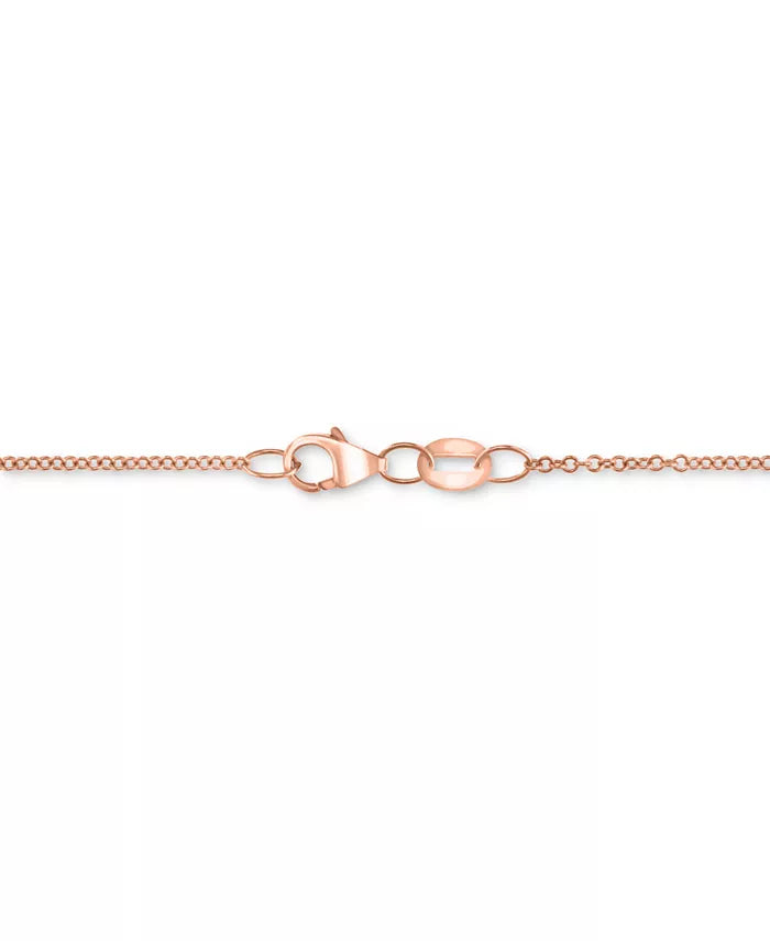 [14K, 5/8 Ct. T.W.]  Rose Gold Diamond Pavã© Heart 18" Pendant