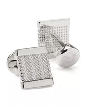 Mens Silver Herringbone Cufflinks