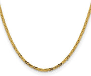 [14K] Gold 2.5Mm Byzantine Chain Necklace