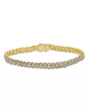 [10K, 3 Ct. T.W.] Yellow Gold Mens Diamond Cuban Link Bracelet