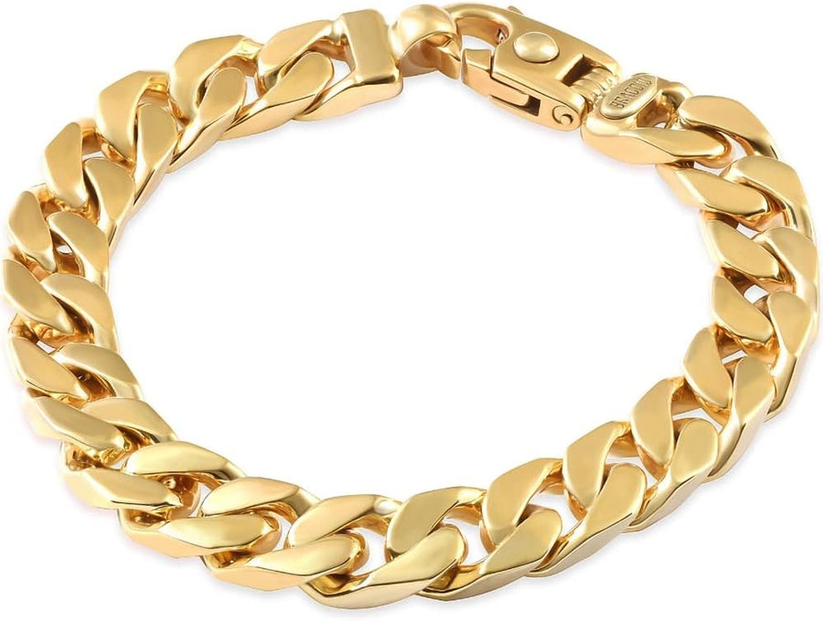 [14K, 70 Grams] Solid Yellow Gold 10Mm Heavy Masculine 9" Cuban Link Bracelet 