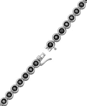 [3-1/2 Ct. T.W.] Sterling Silver Mens Black Diamond Tennis Bracelet