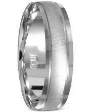 [14K] White Gold  Beveled Edge Satin Finish Comfort Fit Wedding Band