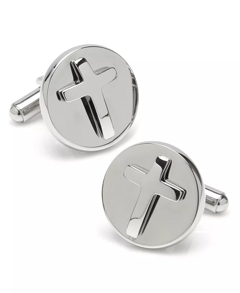 Ox Bull & Trading Co Cross Round Cufflinks