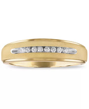 [10K, 1/10 Ct. T.W.] White Gold or Yellow Gold Men's Diamond Band