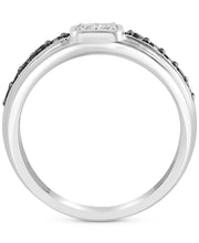 [14K, 1/6 Ct. T.W.] White Gold White & Black  Diamond Diamond (1/3 Ct. T.W.) Ring