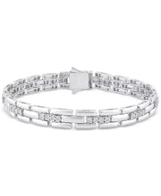 [1/2 Ct. T.W.] Sterling Silver & Diamonds Men's Bracelet