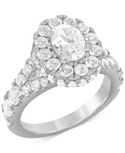 [14K, 4 Ct. T.W.] White Gold Diamond Oval Halo Bridal Set