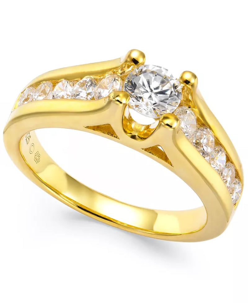 [14K, 1 Ct. T.W] Gold Certified Diamond Channel Engagement Ring