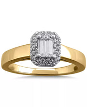 [14K, 1/2 Ct. T.W.] Gold Diamond Emerald-Cut Halo Engagement Ring