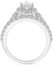 Set -[14K, 2-1/4 Ct. T.W.] White Gold  GIA Certified Diamond Marquise Halo Bridal Set