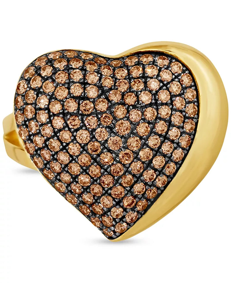 [14K, 1-1/5 Ct. T.W.] Gold GODIVA X â® Chocolate Diamond Heart Ring