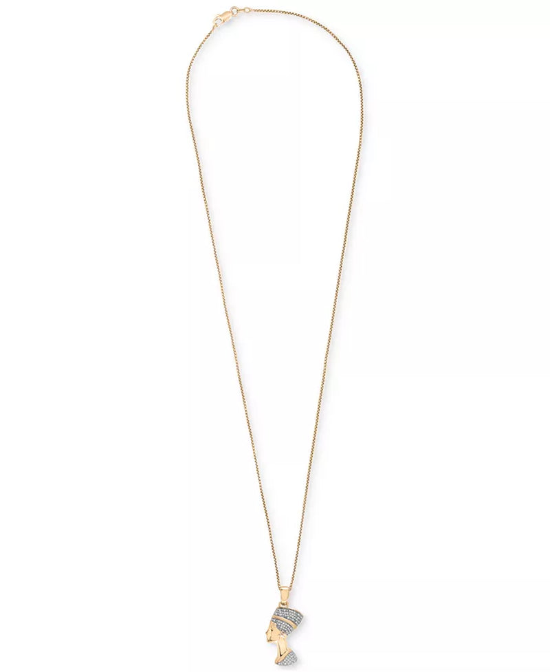 [14K, 1/4 Ct. T.W.] Gold-Plated Sterling Silver Diamond Nefertiti Pendant