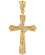 [10K, 1/2 Ct. T.W.] Gold Diamond Cluster Cross Pendant