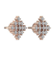 [14K, 0.50 Ct] Solid Gold Natural round Cut Diamond Earrings With Screw Back