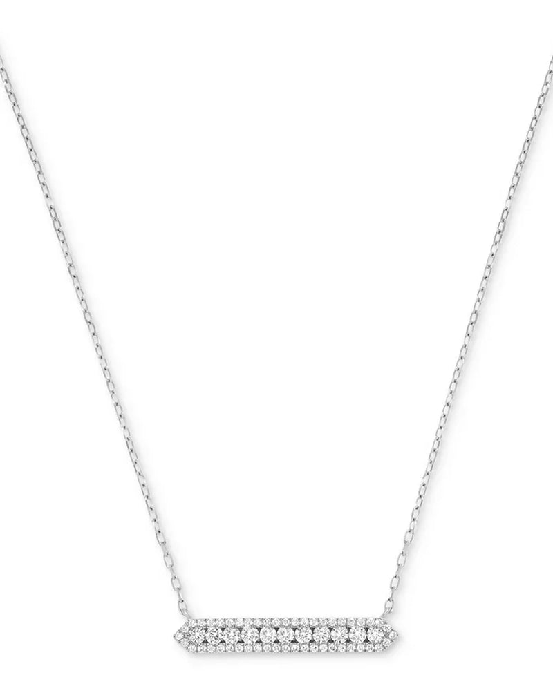Diamond Bar 18" Pendant Necklace (1/2 Ct. T.W.) in 14K White Gold or 14K Yellow Gold