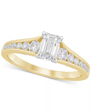 [14K, 1 Ct. T.W.] Gold Diamond Emerald-Cut Engagement Ring