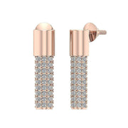 [14K, 0.40 Ct]  Rose Gold Fashion Earring Round Cut Diamond  Pave Set