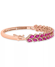 [14K] Rose Gold Ruby (4-7/8 Ct. T.W.) & Diamond (3/4 Ct. T.W.) Bangle Bracelet