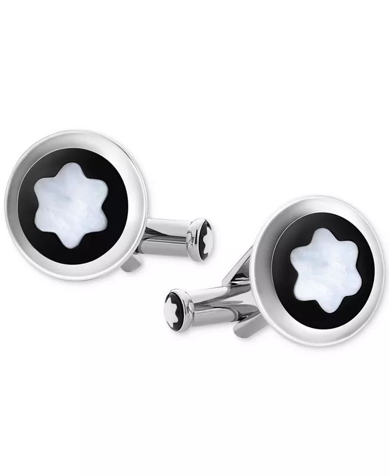 Montblanc Stainless Steel & Mother of Pearl Star Cufflinks