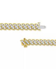 [4 Ct. T.W.] 10K Gold Diamond S Curve Link Bracelet