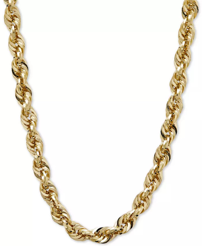 [14K] Gold 24" Glitter Rope Men's Chain Necklace (5-1/2Mm)