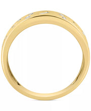 [14K, 1/5 Ct. T.W.] Gold  Diamond round & Baguette Scatter Band