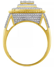 [10K, 1 Ct. T.W.] Yellow Gold Men's Diamond Statement Ring