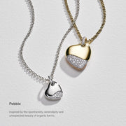 Pebble Heart Bracelet, Silver, Diamonds