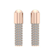 [14K, 0.40 Ct]  Rose Gold Fashion Earring Round Cut Diamond  Pave Set