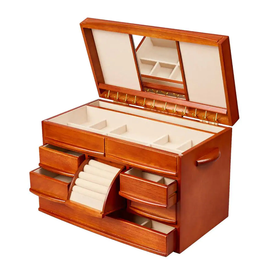 Empress Walnut Finish Wooden Jewelry Box